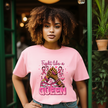 Load image into Gallery viewer, Fight like a Queen Breast Cancer T-Shirt