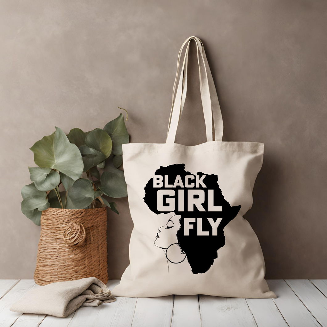 Black Girl Fly Canvas Tote Bag