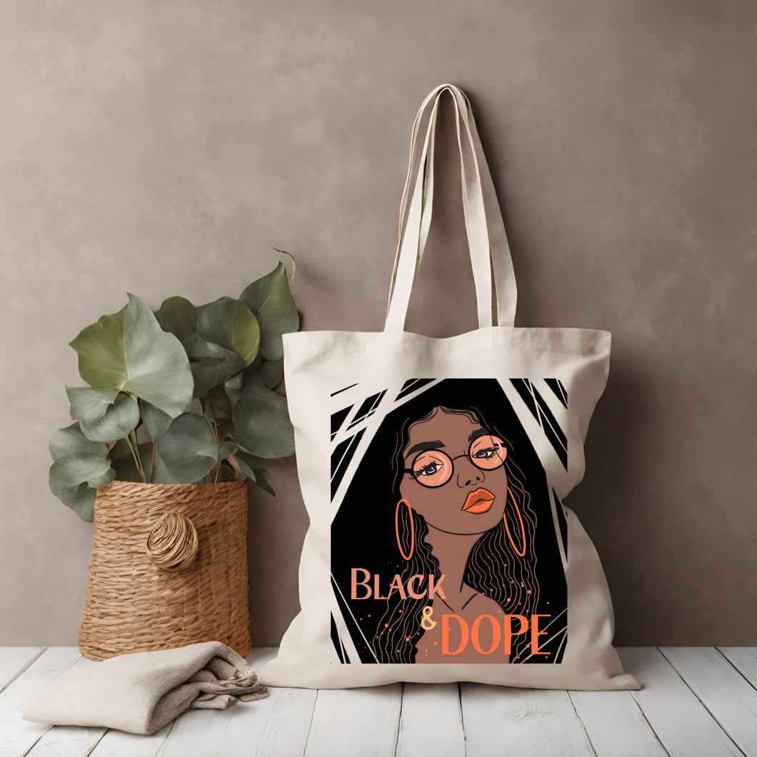 Black and Dope Cotton Tote Bag