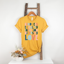 Load image into Gallery viewer, Kindness, Equality, Inclusion, Diversity, and Love Short Sleeve T-Shirt
